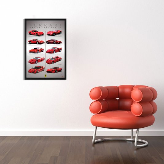 Poster Ferrari Maquina dos Sonhos 60x90cm com/sem Moldura