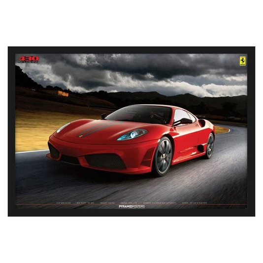 Poster Ferrari Vermelha 430 Scuderia 50x40cm com/sem Moldura