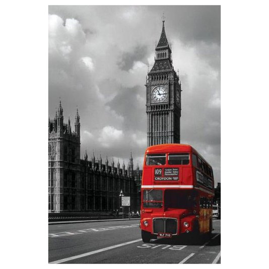 Poster Grande Londres Red Bus e Big Ben 100x140cm com/sem Moldura