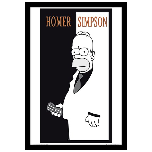 Poster Homer Simpson em Preto e Branco 60x90cm com/sem Moldura