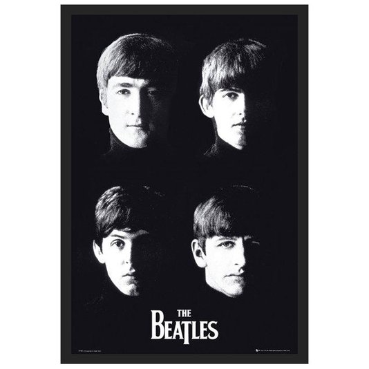 Poster Ídolos The Beatles em Preto e Branco 60x90cm com/sem Moldura