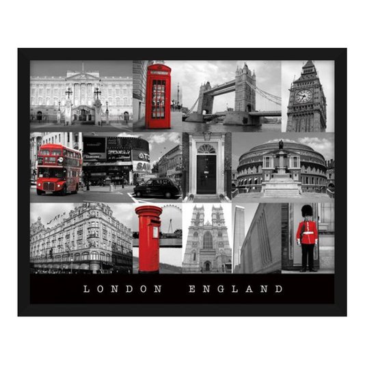 Poster London England Pontos Turísticos 50x40cm com/sem Moldura