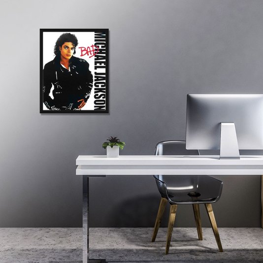 Poster Michael Jackson Bad 40x50cm com/sem Moldura
