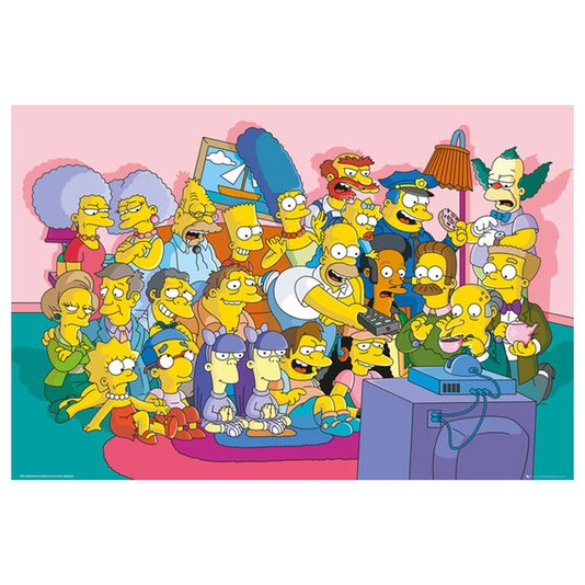 Poster para Quadros Os Simpsons Todo o Elenco 90x60cm