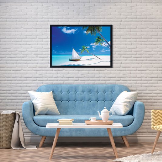Poster Paraíso Praia com Água Cristalina 90x60cm com/sem Moldura