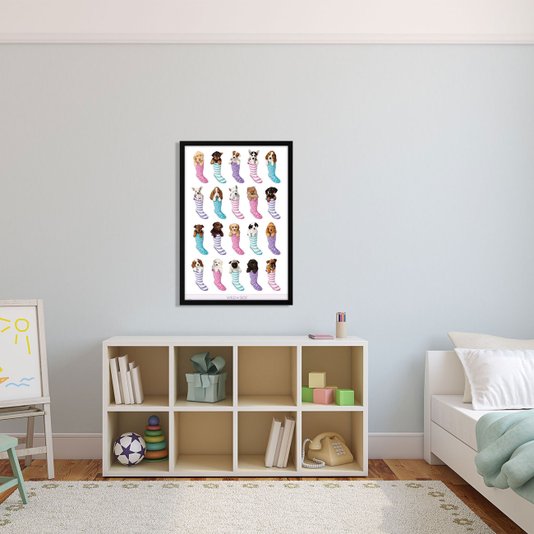 Poster Pets Filhotes Dentro de Botas 60x90cm com/sem Moldura