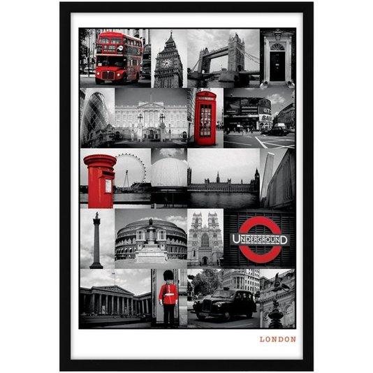 Poster Pontos Turísticos de Londres 60x90cm com/sem Moldura