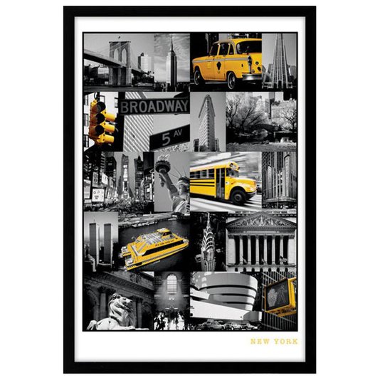 Poster Pontos Turísticos de Nova York 60x90cm com/sem Moldura