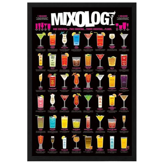 Pôster Receitas de Drinks com ou sem Moldura 60x90 cm