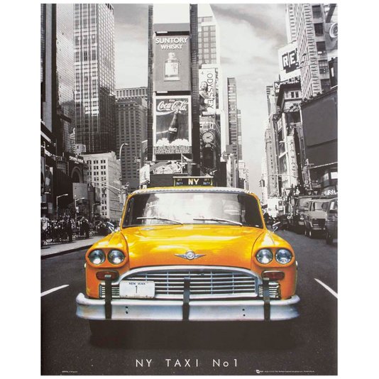 Poster Táxi Amarelo de New York Numero 1 Tamanho 40x50cm com/sem Moldura