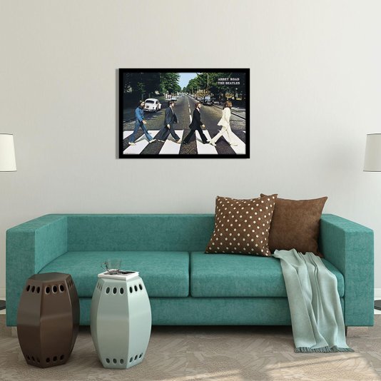 Poster The Beatles Abbey Road 90x60cm com/sem Moldura