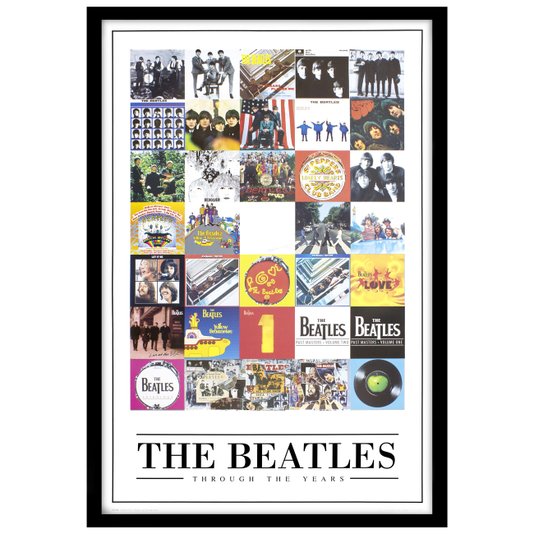 Poster The Beatles Álbuns ao Longo da Carreira com ou sem Moldura 60x90 cm