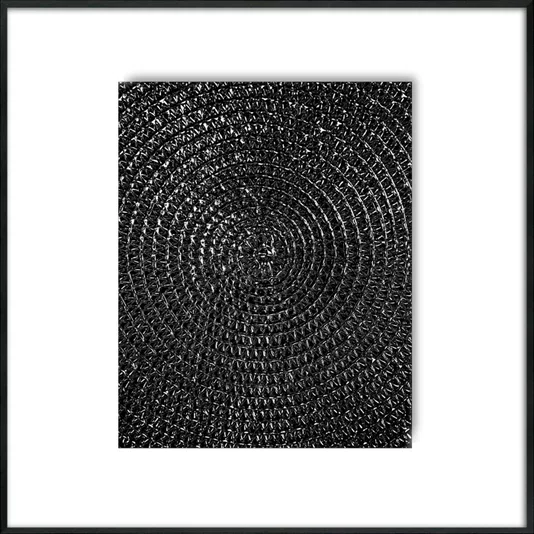 Quadro Abstrato Arte Moderna em Preto e Branco com Moldura e Vidro