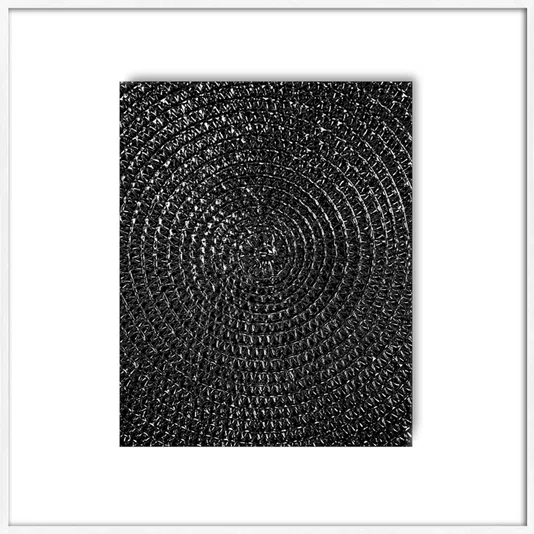 Quadro Abstrato Arte Moderna em Preto e Branco com Moldura e Vidro