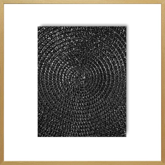 Quadro Abstrato Arte Moderna em Preto e Branco com Moldura Natural Laminada 90x90 cm