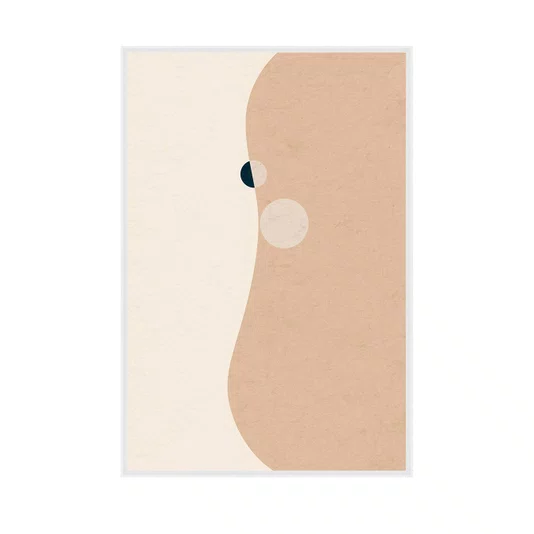 Quadro Abstrato Arte Moderna Minimalista de Formas Orgânicas e Tons Terrosos