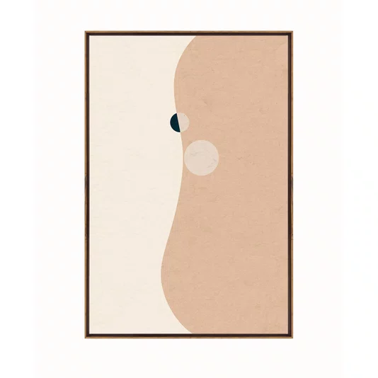 Quadro Abstrato Arte Moderna Minimalista de Formas Orgânicas e Tons Terrosos