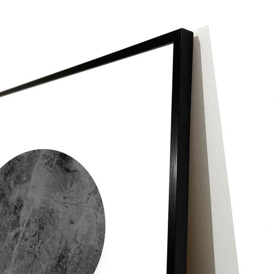 Quadro Abstrato Círculos com Moldura Filete Preta: Modernidade para sua Decoração
