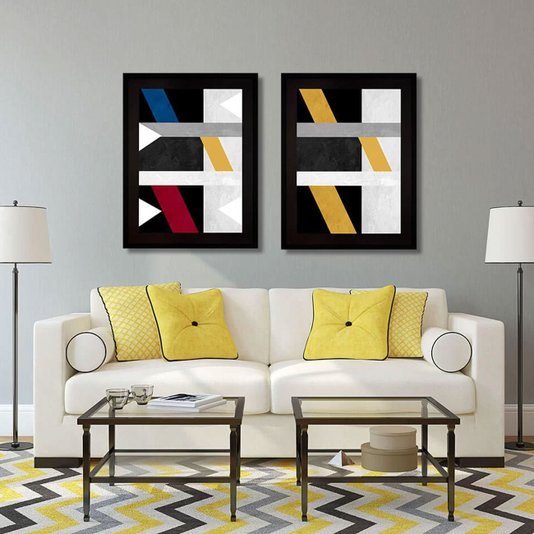 Quadro Abstrato Decor Formas Geométricas - Escolha o Tamanho