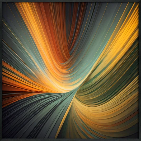 Quadro Abstrato Decorativo Cores Vibrantes e Movimentos com Moldura e Vidro