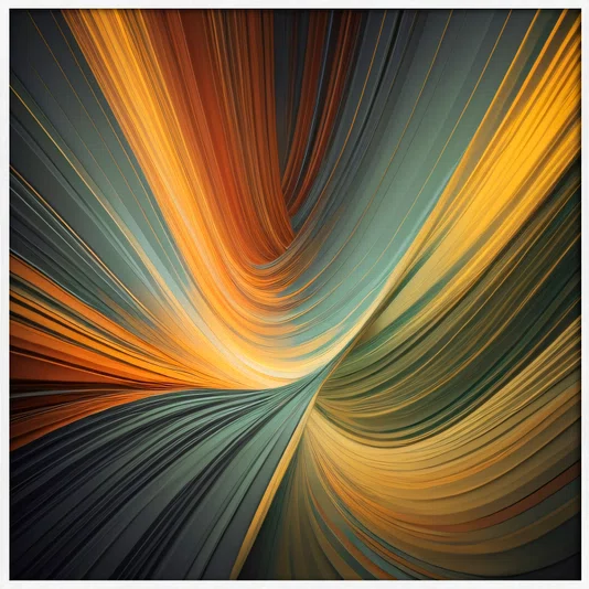 Quadro Abstrato Decorativo Cores Vibrantes e Movimentos com Moldura e Vidro