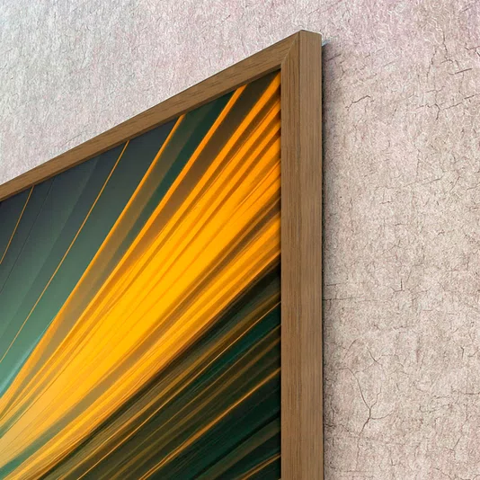 Quadro Abstrato Decorativo Cores Vibrantes e Movimentos com Moldura e Vidro