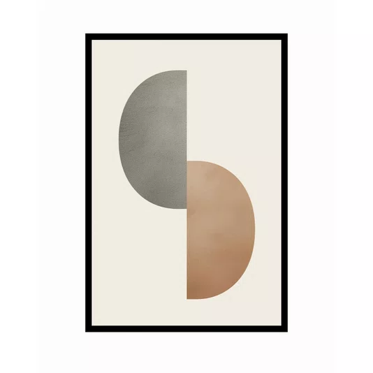 Quadro Abstrato Dualidade em Terracota e Cinza Decoração Minimalista