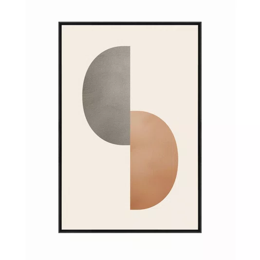 Quadro Abstrato Dualidade em Terracota e Cinza Decoração Minimalista