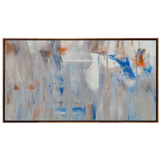 Quadro Abstrato em Tela Canvas com Moldura Cor Mel 160x90cm
