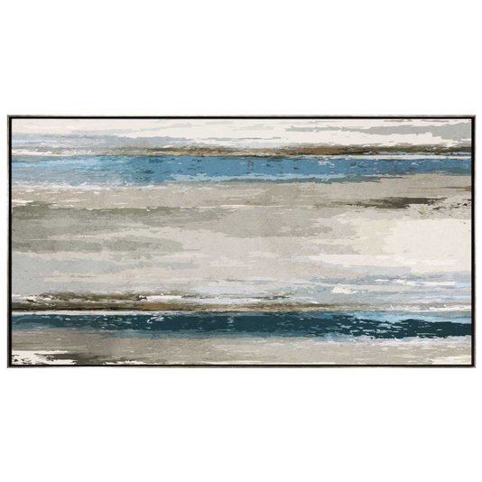 Quadro Abstrato Decorativo em Tela Canvas com Moldura Prata