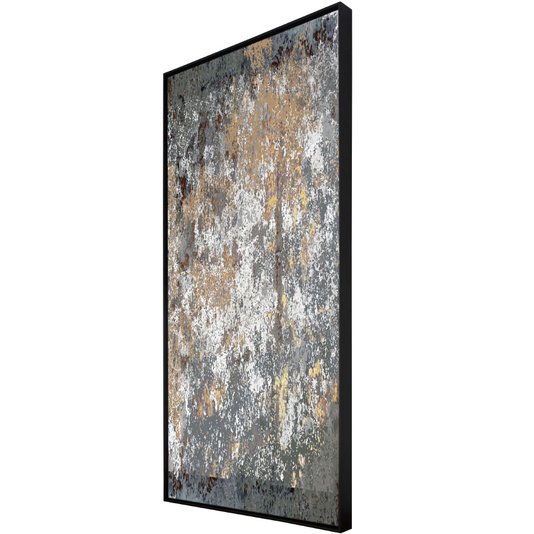 Quadro Abstrato em Tela Canvas com Moldura Preta 60x120 cm