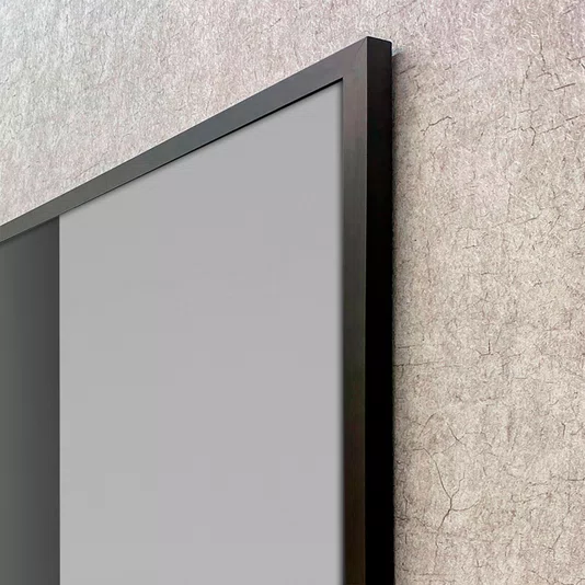 Quadro Abstrato em Tons de Cinza Arte Geométrica Moderna com Moldura e Vidro