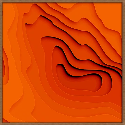 Quadro Abstrato Estilo Relevo Arte Orgânica Moderna com Moldura e Vidro