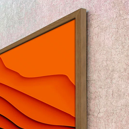 Quadro Abstrato Estilo Relevo Arte Orgânica Moderna com Moldura e Vidro