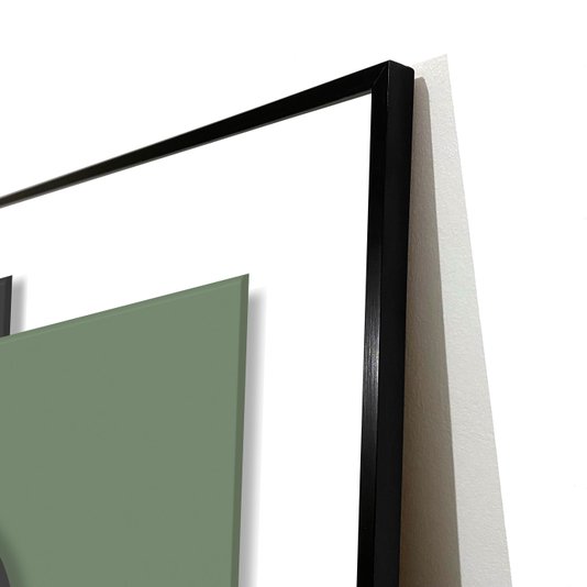 Quadro Abstrato Formas Geométricas com Moldura Filete Preta: Sofisticação para Decorar