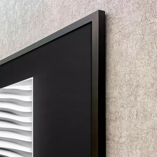 Quadro Abstrato Geométrico do Design Moderno ao Contraste com Moldura e Vidro