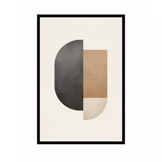 Quadro Abstrato Geométrico em Tons Neutros Arte Minimalista Contemporânea