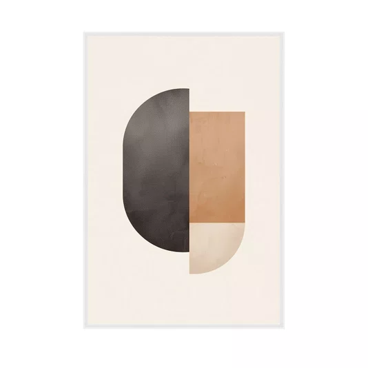 Quadro Abstrato Geométrico em Tons Neutros Arte Minimalista Contemporânea