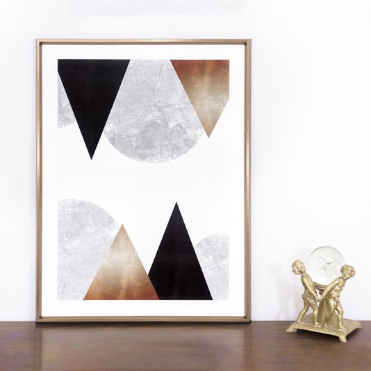 Quadro Abstrato Geométrico Escandinavo 60x80cm