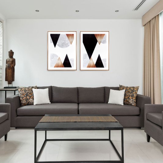 Quadro Abstrato Geométrico Escandinavo 60x80cm