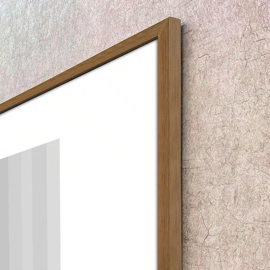 Quadro Abstrato Geométrico Profundo Preto e Branco Moderno com Moldura e Vidro