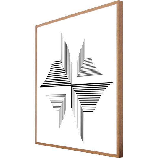 Quadro Abstrato Geométricos Riscos Minimalista 70x70cm