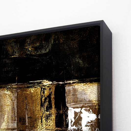 Quadro em Tela Canvas Abstrato Grande Arte Moderna com Moldura Preta