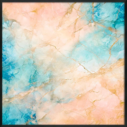 Quadro Abstrato Mármore de Luxo Tons Suaves e Elegantes com Moldura e Vidro
