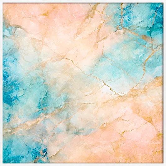 Quadro Abstrato Mármore de Luxo Tons Suaves e Elegantes com Moldura e Vidro