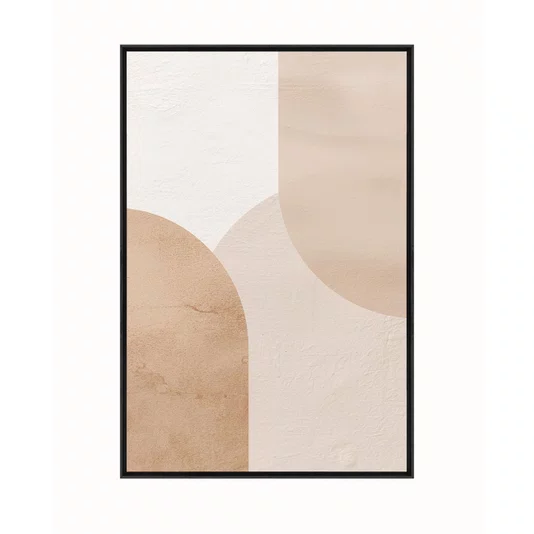 Quadro Abstrato Minimalista Estilo Texturizado Tons Terrosos e Bege Neutro