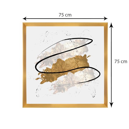 Quadro Abstrato Moderno Decorativo Ilustração Arte Gold - Vários Tamanhos