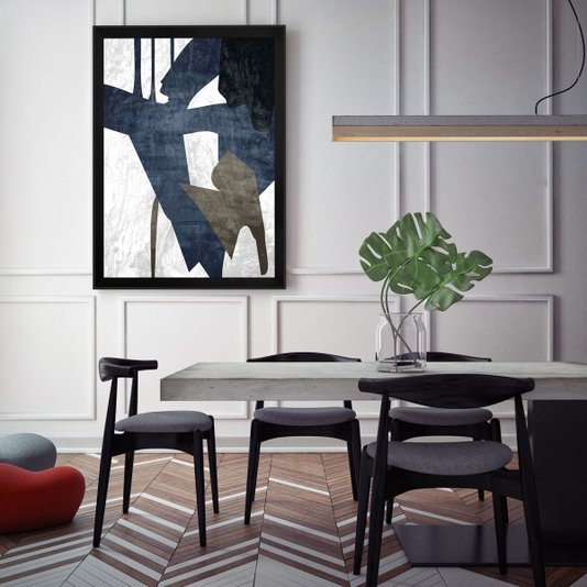Quadro Abstrato Moderno Decorativo Azul I - Escolha o Tamanho