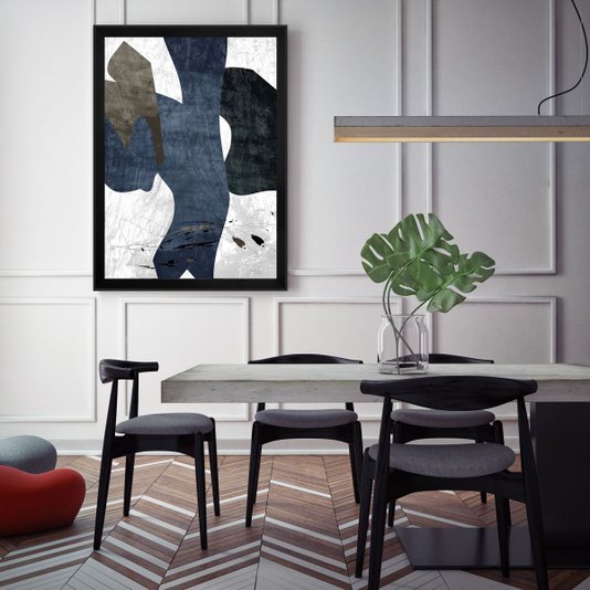 Quadro Abstrato Moderno Decorativo Azul II - Escolha o Tamanho