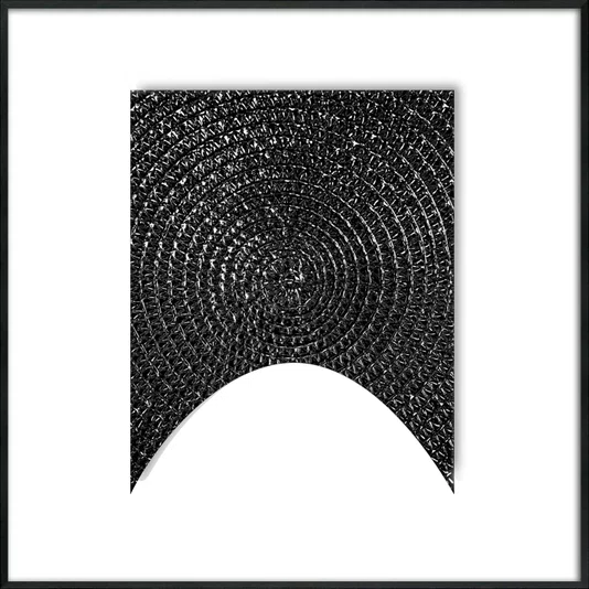 Quadro Abstrato Moderno em Preto e Branco com Moldura e Vidro